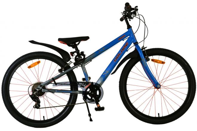 Vélo enfant Volare Rocky - 24 pouces - Bleu - 7 vitesses